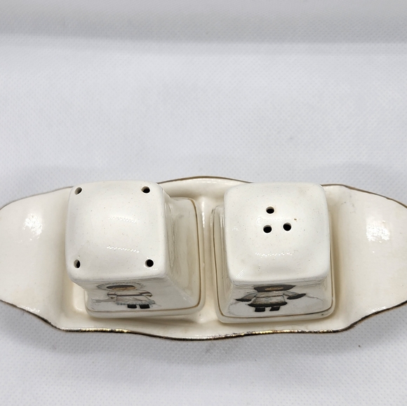 Alaska Eskimo Salt And Pepper Shaker And Holder Made In Japan Vintage VTG - Picture 5 of 8